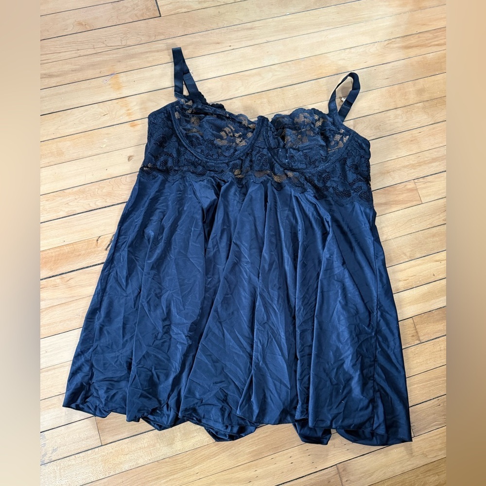 Coquette‎ black lace nightie lingerie babydoll dress